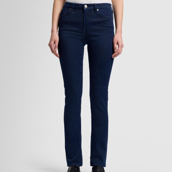 7 FOR ALL MANKIND KIMMIE STRAIGHT LEG BLUE JEANS - Picture 2 of 5